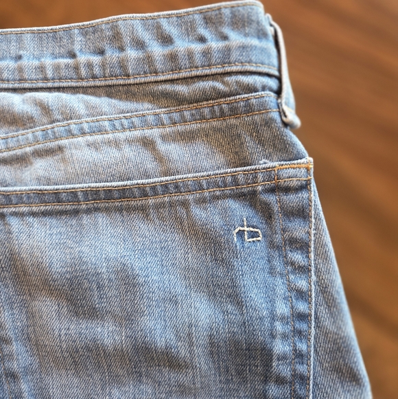 Rag & Bone The Dre Slim Boyfriend Jeans | Green Cast Faded Blue Denim Wash Sz 28 - Picture 6 of 6